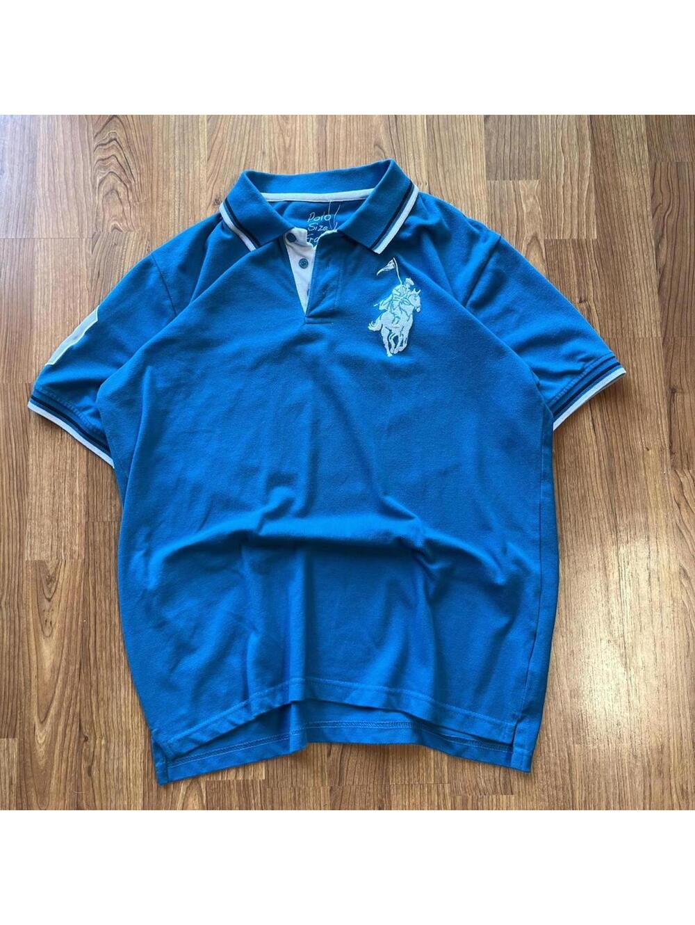 90s Teal Big pony polo | size L